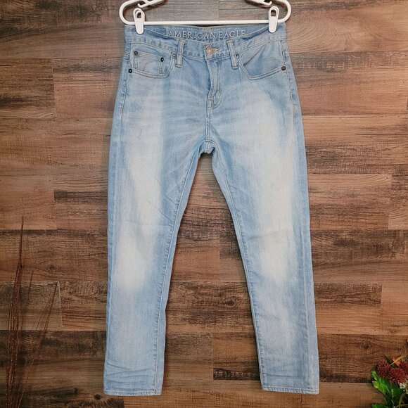 American Eagle Jeans Mens 30x30 Skinny Light Wash Grunge Streetwear